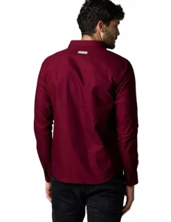 Society of Wolves Long Sleeve Oxford Shirt Bordeaux