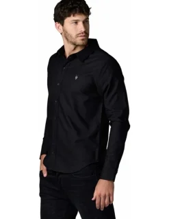 Society of Wolves Long Sleeve Oxford Shirt Black