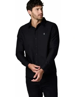 Society of Wolves Long Sleeve Oxford Shirt Black