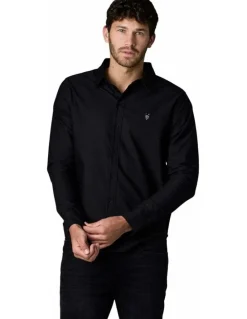 Society of Wolves Long Sleeve Oxford Shirt Black