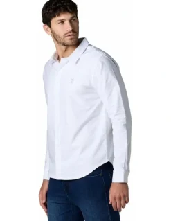 Society of Wolves Long Sleeve Oxford Shirt White