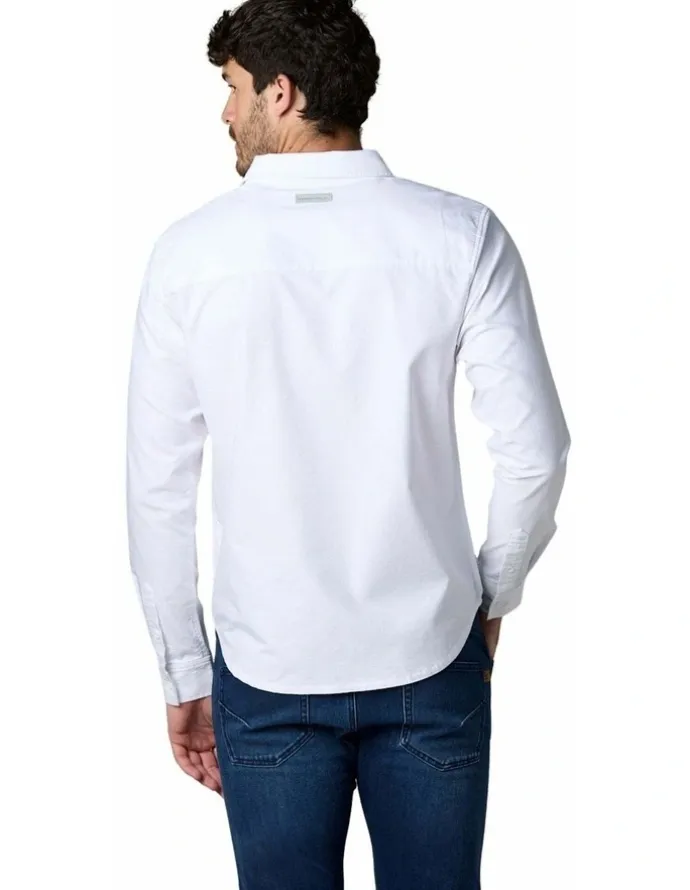 Society of Wolves Long Sleeve Oxford Shirt White