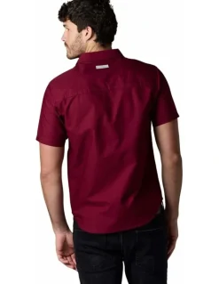 Society of Wolves Short Sleeve Oxford Shirt Bordeaux