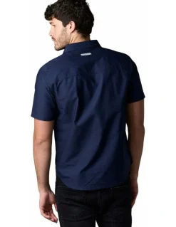 Society of Wolves Short Sleeve Oxford Shirt Navy