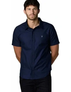 Society of Wolves Short Sleeve Oxford Shirt Navy
