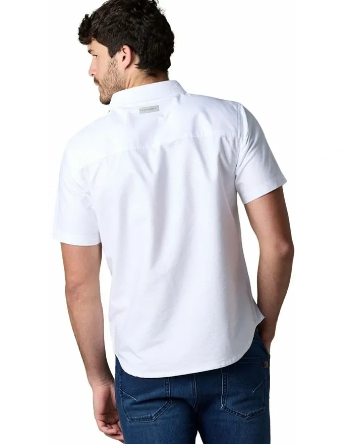 Society of Wolves Short Sleeve Oxford Shirt White