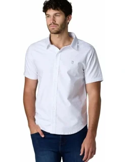 Society of Wolves Short Sleeve Oxford Shirt White