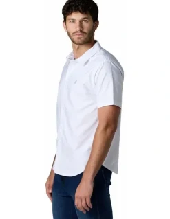 Society of Wolves Short Sleeve Oxford Shirt White