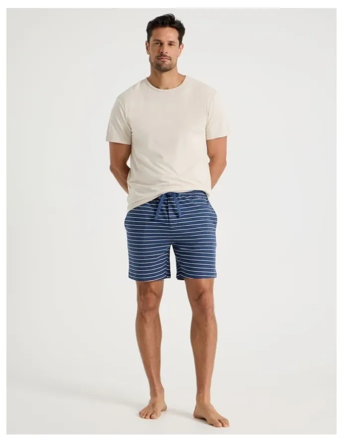 Soho 2 Pack Knit Sleep Shorts in Assorted Stripes