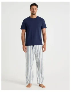 Soho 2 Pack Sleep Tees in Navy & Ecru