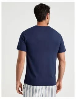 Soho 2 Pack Sleep Tees in Navy & Ecru