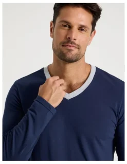 Soho Bamboo Knit Pyjama Set in Navy