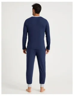 Soho Bamboo Knit Pyjama Set in Navy