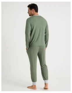 Soho Bamboo Knit Pyjama Set in Green