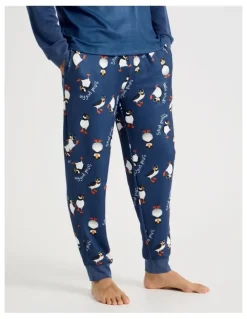 Soho Cosy Knit Pyjama Set in Stud Puffin Print