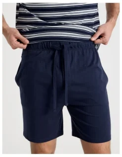Soho Knit Pyjama Set Navy and White Stripe