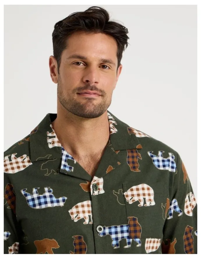 Soho Long Sleeve Flannelette Pyjama Set in Winter Bears