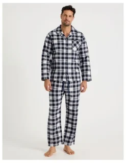 Soho Long Sleeve Flannelette Pyjama Set in Classic Check