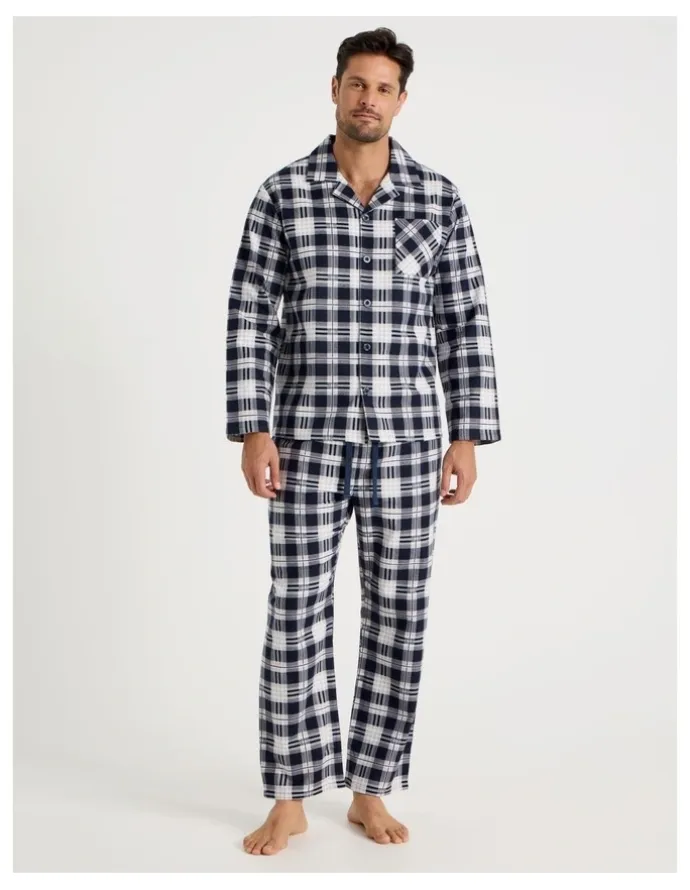 Soho Long Sleeve Flannelette Pyjama Set in Classic Check