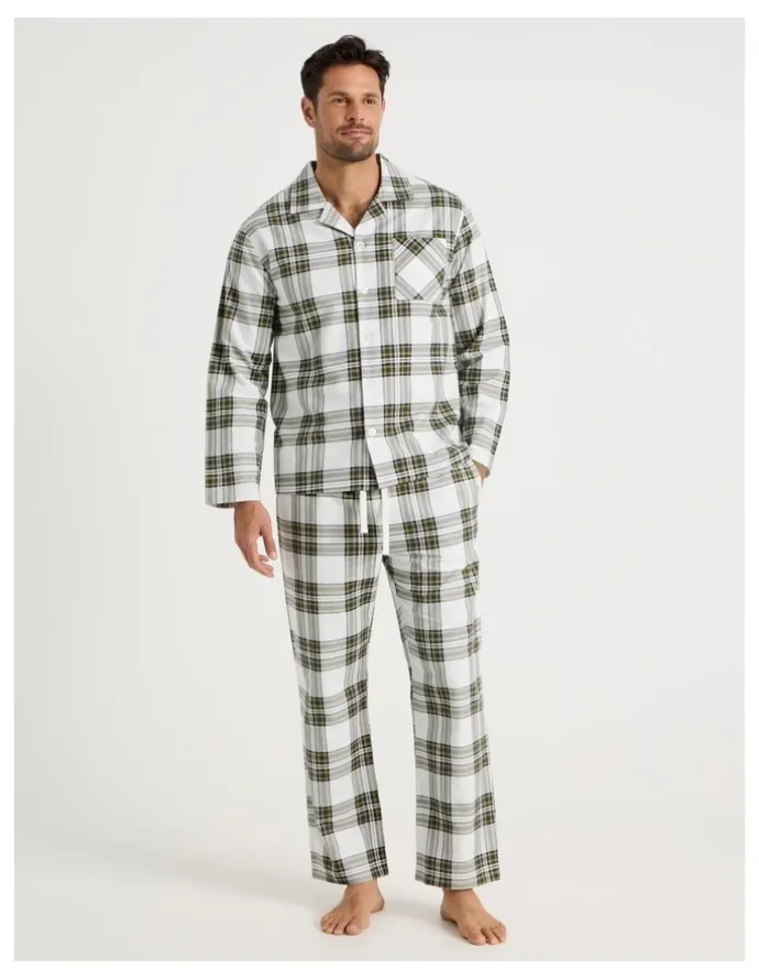 Soho Long Sleeve Flannelette Pyjama Set in Winter Check