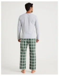 Soho Long Sleeve Tee and Flannelette Pant Pyjama Set in Sloth Print