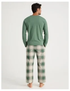 Soho Long Sleeve Tee and Flannelette Pant Pyjama Set in Winter Check