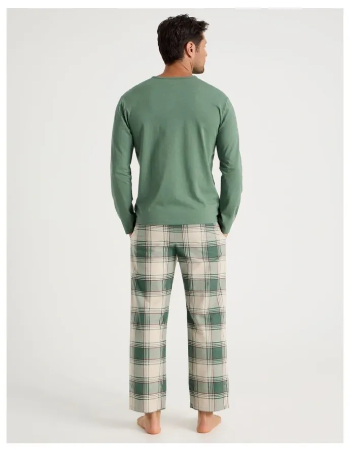 Soho Long Sleeve Tee and Flannelette Pant Pyjama Set in Winter Check