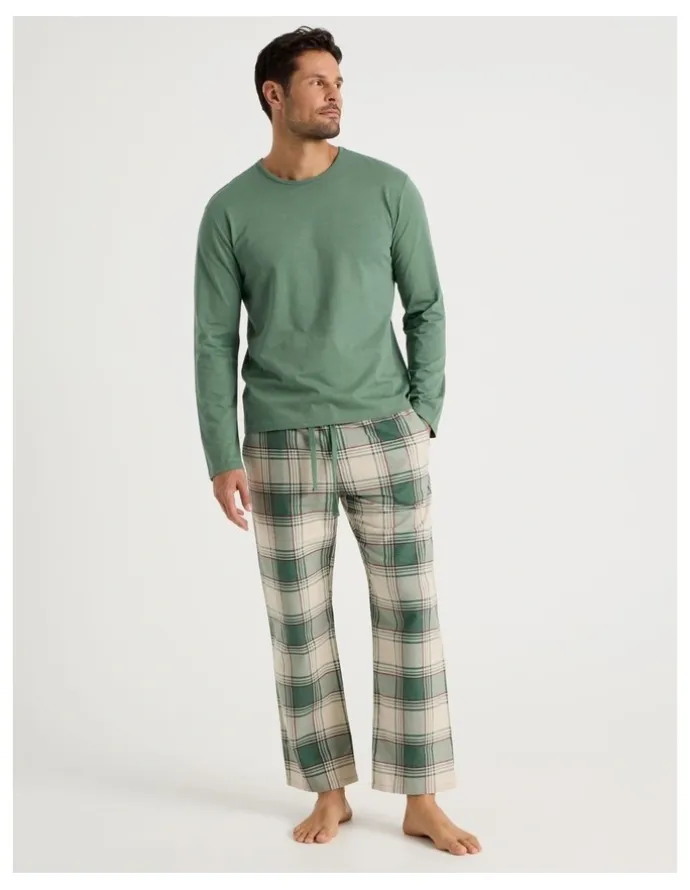 Soho Long Sleeve Tee and Flannelette Pant Pyjama Set in Winter Check