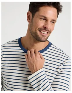 Soho Long Sleeve Tee and Jogger Knit Pyjama Set in Classic Stripe