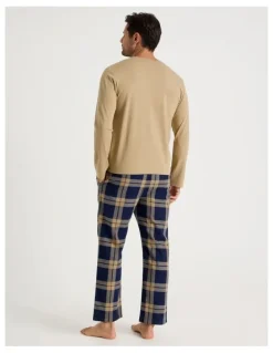 Soho Long Sleeve Tee and Flannelette Pant Pyjama Set in Cabin Check