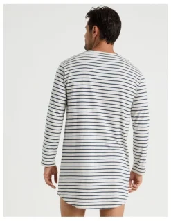 Soho Nightshirt in Black & White Stripe