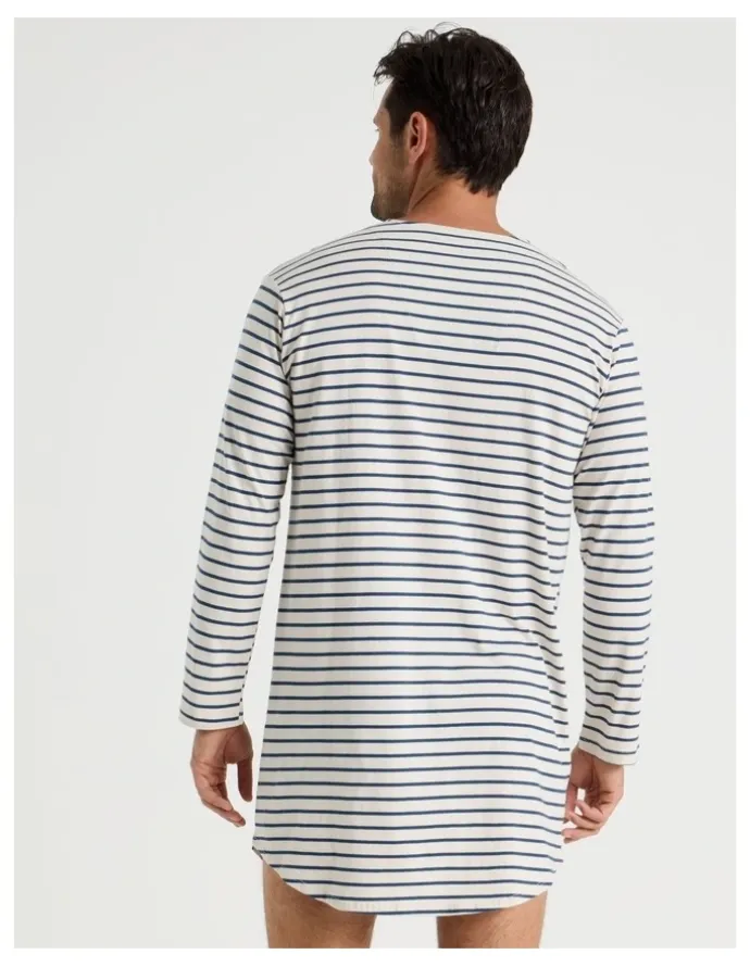 Soho Nightshirt in Black & White Stripe