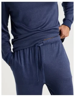 Soho Plain Cozy Knit PJ Set in Navy Marle