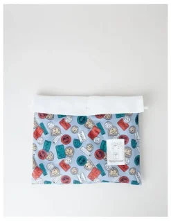 Soho Tee and Short Pyjama Set in White and Blue Golf Print