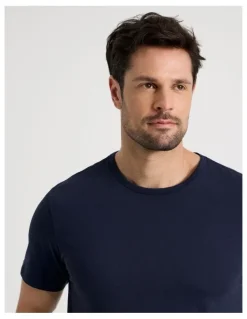 Soho Tee and Short Pyjama Set in Navy Maritime Check
