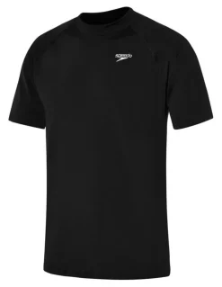 Speedo Relaxed Short Sleeve Sun Top in Black/White