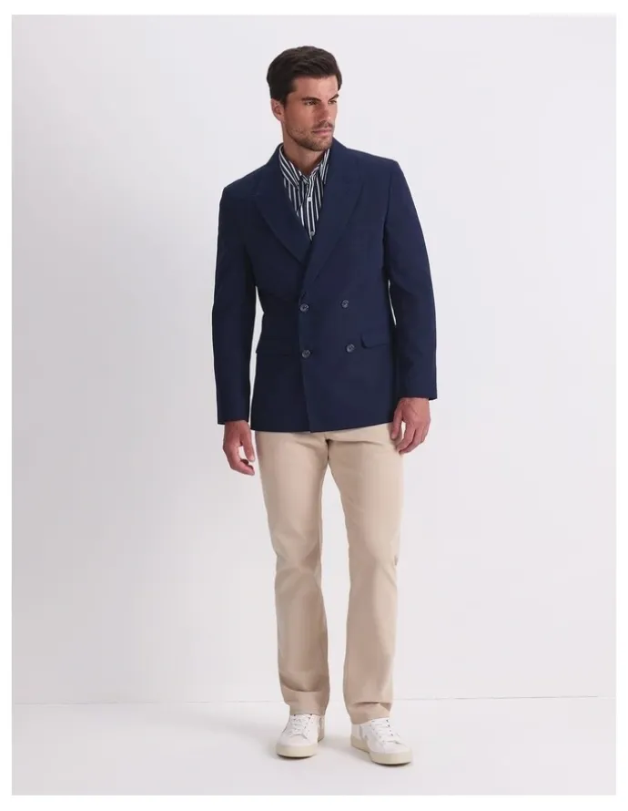 Sportscraft Alain Double Breasted Jacket in Blue