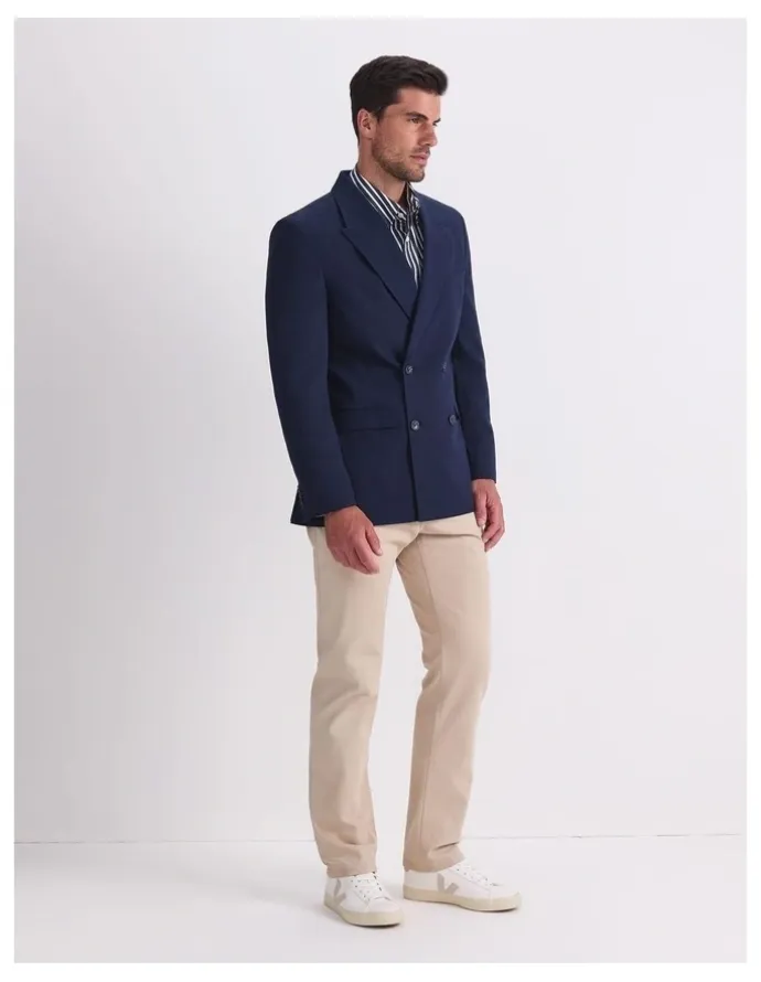 Sportscraft Alain Double Breasted Jacket in Blue
