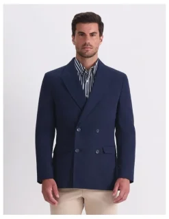 Sportscraft Alain Double Breasted Jacket in Blue