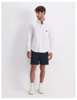 Sportscraft Club Long Sleeve Oxford Shirt in White