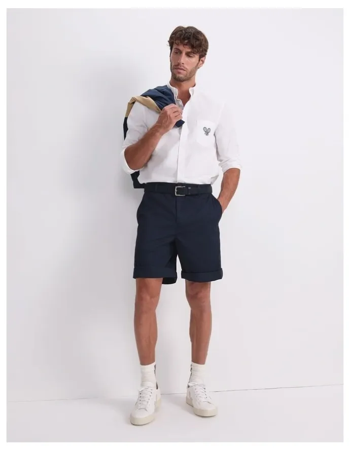 Sportscraft Club Long Sleeve Oxford Shirt in White