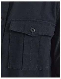 Sportscraft Long Sleeve Double Pocket Overshirt in Black
