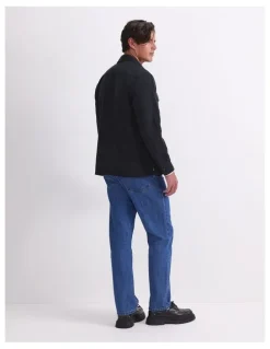 Sportscraft Long Sleeve Double Pocket Overshirt in Black