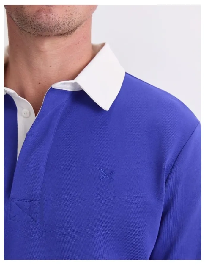 Sportscraft Long Sleeve Rugby Polo T-shirt in Cobalt