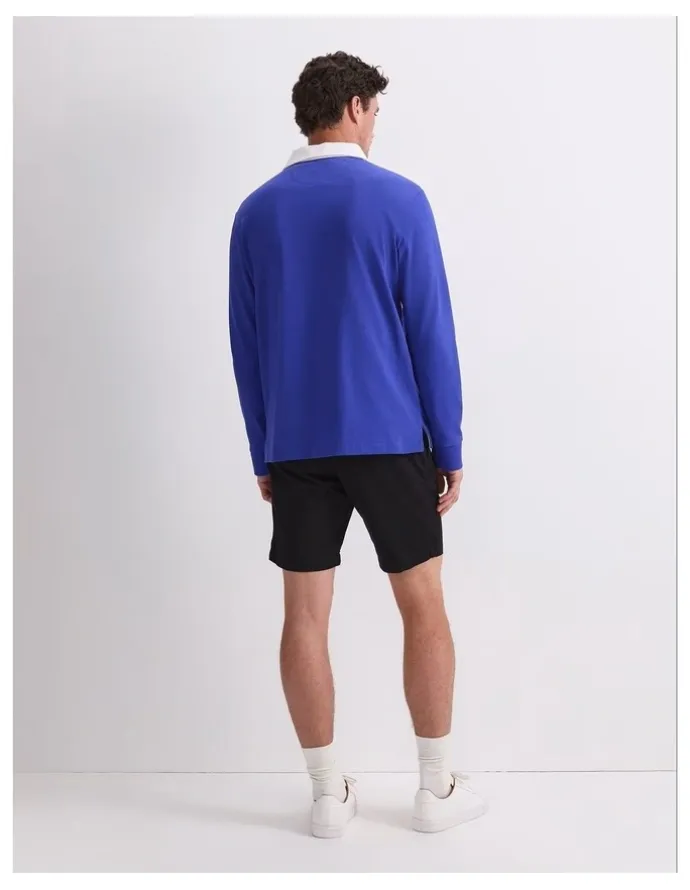 Sportscraft Long Sleeve Rugby Polo T-shirt in Cobalt