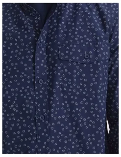 Sportscraft Long Sleeve Wyatt Printed Shirt in Blue