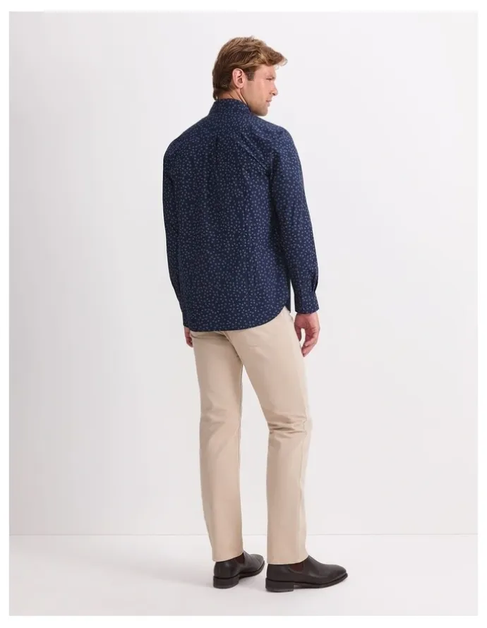 Sportscraft Long Sleeve Wyatt Printed Shirt in Blue