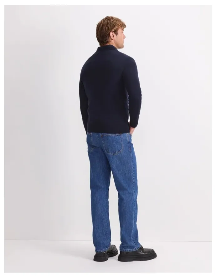 Sportscraft Merino V-Neck Knit Sweater in Blue