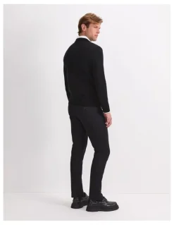 Sportscraft Merino V-Neck Knit Sweater in Black
