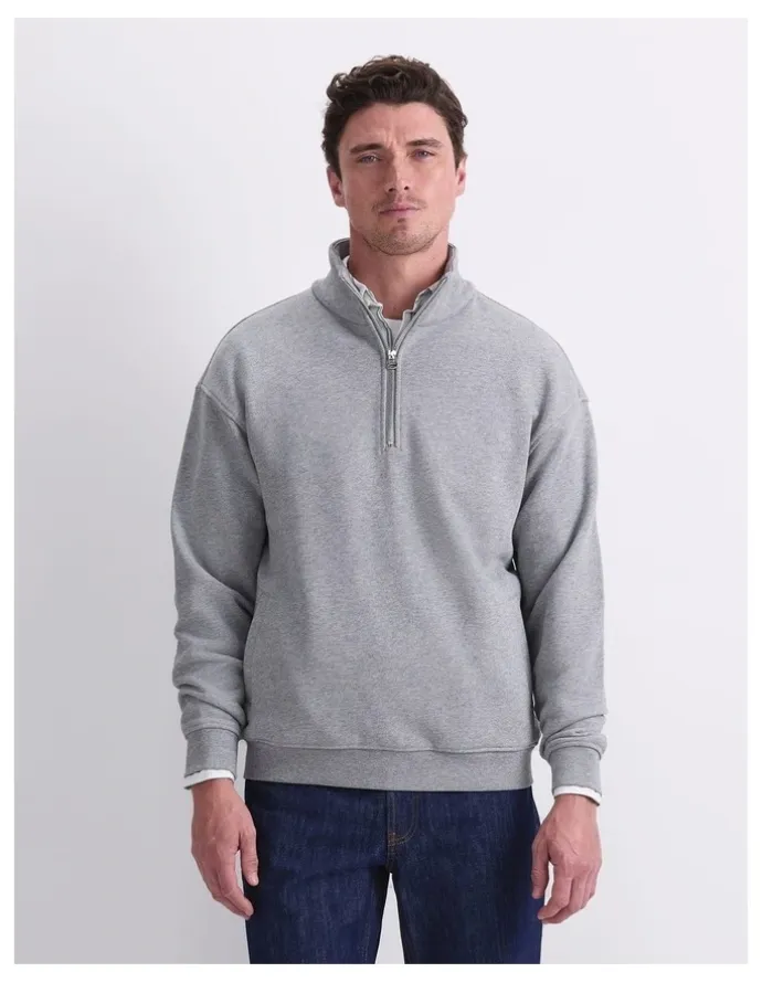 Sportscraft Quarter Zip Sweatshirt in Grey Marle